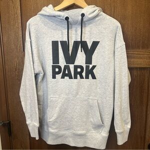 IVY PARK Light Gray Hoodie with Bold Black Logo
